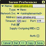 News Server preferences